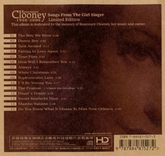 ローズマリー・クルーニー/Rosemary Clooney Limited Edition(CD) HDK2-147