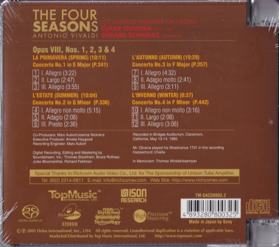 アントニオ・ヴィヴァルディ/The Four Seasons(SACD) TM-SACD8003.2